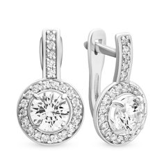 Серьги из серебра 585Gold 702005417, фианит