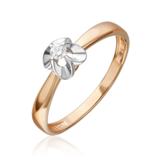 Кольцо из белого/красного золота р. 18 PLATINA jewelry 01-5805-00-101-1111, бриллиант
