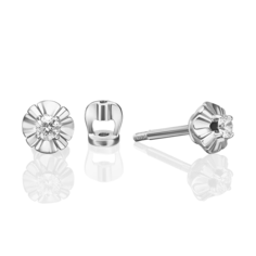 Серьги пусеты из белого золота PLATINA jewelry 02-5339-00-101-1120, бриллиант