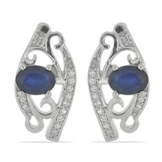Серьги из серебра Ювелирия T36084, сапфир/топаз