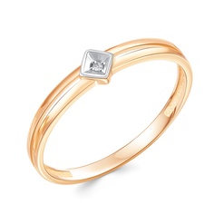 Кольцо из красного золота р. 16,5 585Gold 301012342, фианит