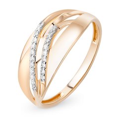 Кольцо из красного золота р. 19,5 585Gold 101009563, бриллиант
