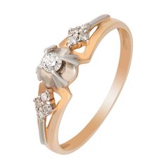 Кольцо из красного золота р. 17 585Gold 101001835, бриллиант
