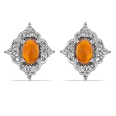 Серьги пусеты из серебра Ювелирия T51411, опал