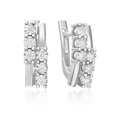 Серьги из белого золота PLATINA jewelry 02-5273-00-101-1120, бриллиант