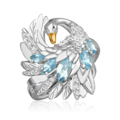 Кольцо из белого золота р. 17 PLATINA jewelry 01-5784-01-201-1120, топаз
