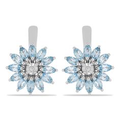 Серьги из серебра Ювелирия T73624, топаз/бриллиант