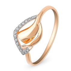 Кольцо из красного золота р. 19,5 585Gold 301011212, фианит
