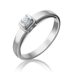 Кольцо из белого золота р. 17 PLATINA jewelry 01-5171-00-101-1120-30, бриллиант