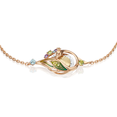 Браслет из золота р.17 PLATINA jewelry 05-0706-00-221-1140, топаз/аметист/хризолит