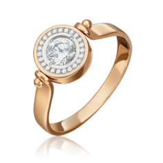 Кольцо из красного золота р. 17 PLATINA jewelry 01-5418-00-401-1110, фианит