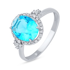 Кольцо из серебра р. 17,5 585Gold 701012208, кристалл ювелирный\фианит
