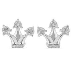 Серьги из серебра Ювелирия T38554, бриллиант