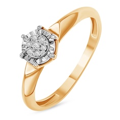 Кольцо из красного золота р. 17,5 585Gold 101015086, бриллиант