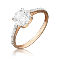 Кольцо из красного золота р. 17 PLATINA jewelry 01-4462-00-501-1110-38, фианит