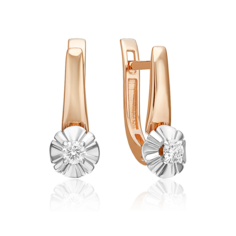 Серьги из белого/красного золота PLATINA jewelry 02-5338-00-101-1111, бриллиант