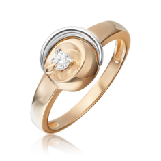 Кольцо из белого/красного золота р. 17,5 PLATINA jewelry 01-5752-00-101-1111, бриллиант