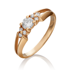 Кольцо из красного золота р. 16,5 PLATINA jewelry 01-0569-00-101-1110-30, бриллиант