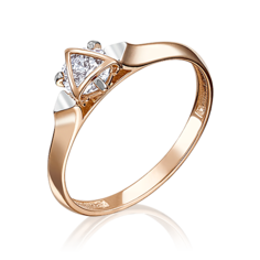Кольцо из красного золота р. 17 PLATINA jewelry 01-5104-00-401-1110, фианит