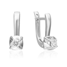 Серьги из белого золота PLATINA jewelry 02-5334-00-101-1120, бриллиант