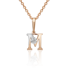 Подвеска из белого/красного золота PLATINA jewelry 03-3119-М-401-1111, фианит