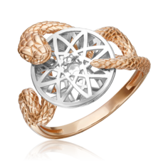 Кольцо из белого/красного золота р. 17 PLATINA jewelry 01-5791-00-000-1111