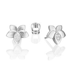 Серьги пусеты из белого золота PLATINA jewelry 02-5018-00-101-1120, бриллиант