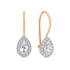 Серьги из красного золота 585Gold 602000988, фианит