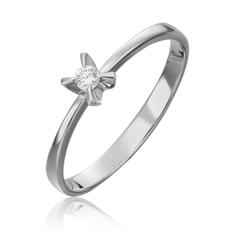 Кольцо из белого золота р. 17 PLATINA jewelry 01-0050-00-101-1120-30, бриллиант