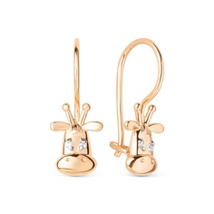Серьги из красного золота 585Gold 602001783, фианит