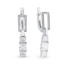 Серьги из серебра 585Gold 702011883, циркон\фианит