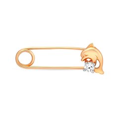 Брошь из красного золота 585Gold 611000059, фианит