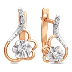 Серьги из красного золота 585Gold 102008263, бриллиант