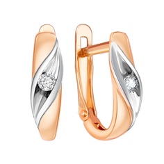 Серьги из красного золота 585Gold 302007204, фианит