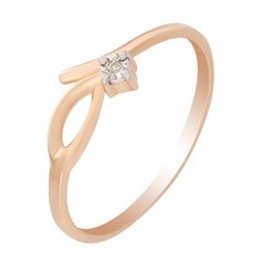 Кольцо из красного золота р. 16,5 585Gold 101001384, бриллиант