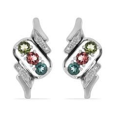 Серьги из серебра Ювелирия T34857, турмалин/топаз