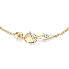 Браслет из белого/желтого золота р.17 PLATINA jewelry 05-0705-00-201-1121, топаз