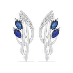 Серьги из серебра Ювелирия T39668, сапфир/топаз