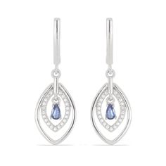 Серьги из серебра Ювелирия T38108, кианит/топаз