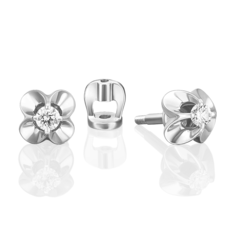 Серьги пусеты из белого золота PLATINA jewelry 02-5350-00-101-1120, бриллиант