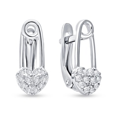 Серьги из серебра 585Gold 901001087, фианит