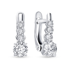 Серьги из серебра 585Gold 702011577, фианит