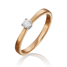 Кольцо из белого/красного золота р. 16,5 PLATINA jewelry 01-0457-00-101-1111-30, бриллиант
