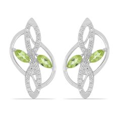 Серьги из серебра Ювелирия T39932, перидот/топаз