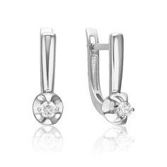 Серьги из белого золота PLATINA jewelry 02-5357-00-101-1120, бриллиант