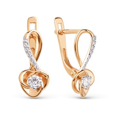 Серьги из красного золота 585Gold 302007183, фианит