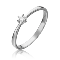 Кольцо из белого золота р. 16 PLATINA jewelry 01-0450-00-101-1120-30, бриллиант