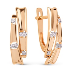 Серьги из красного золота 585Gold 302007196, фианит