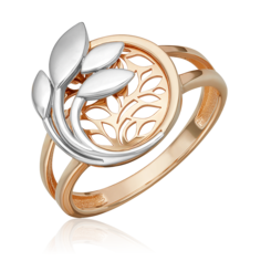 Кольцо из белого/красного золота р. 18,5 PLATINA jewelry 01-5789-00-000-1111