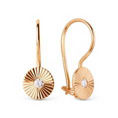 Серьги из красного золота 585Gold 602001795, фианит